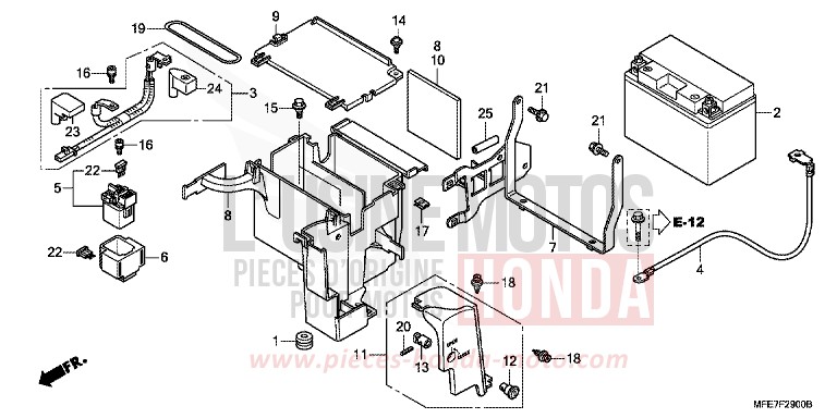 BATTERIE (VT750C2/C2F/C2B) von Shadow Aero DEGITAL SILVER METALLIC (NHA30A) von 2008